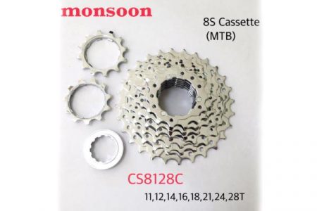 MONSOON CS8128C 8 SPEED CASSETTE – 11/28T NICKEL