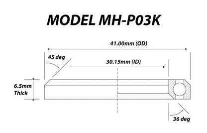 MH-P03K HEADSET BEARING (Stainless Steel) - 30.15 x 41 x 6.5 (36 / 45 Degree)