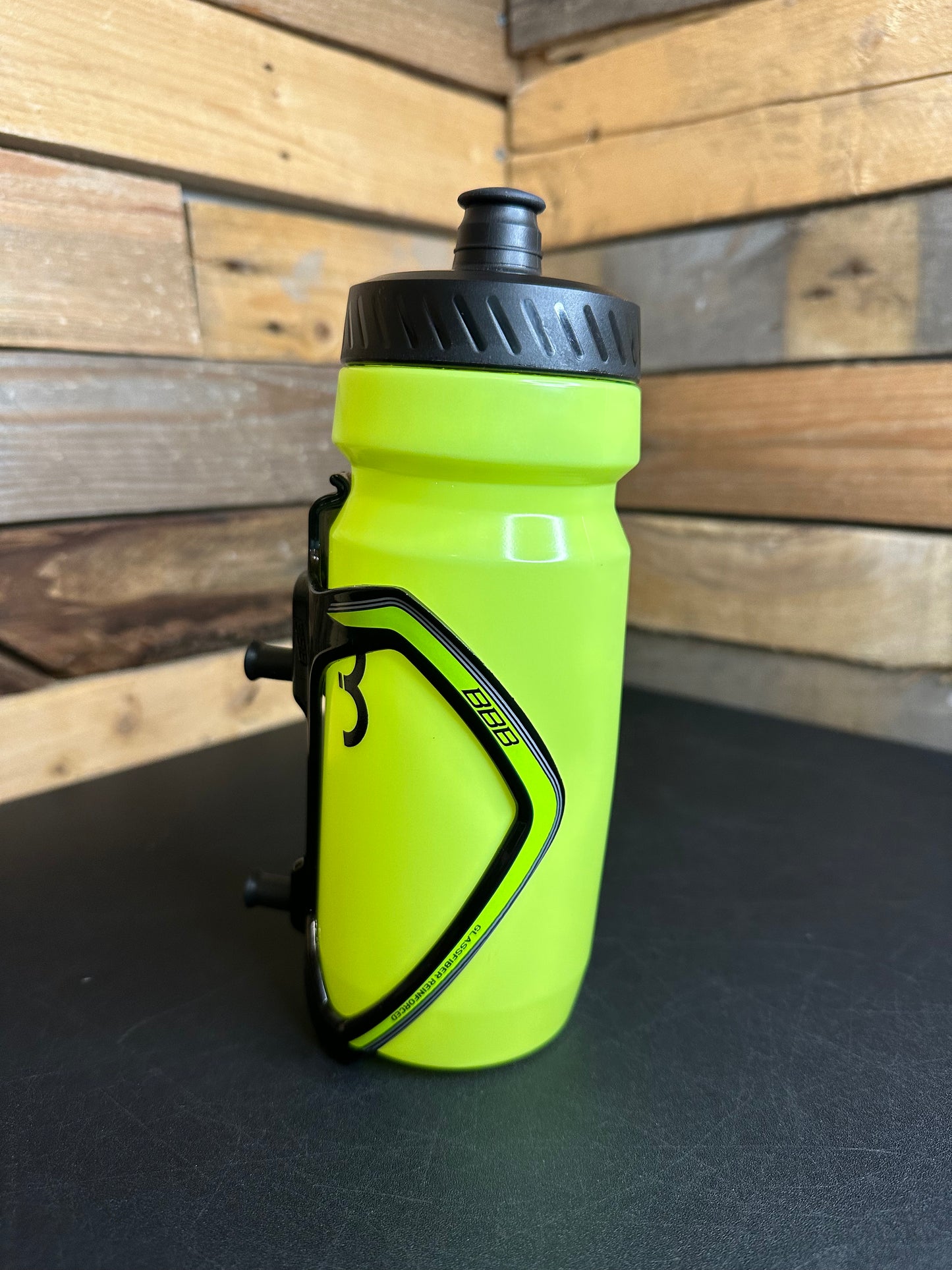 Recycled - BBB Bottle cage and Neon Yellow Bottle - Bundle Deal