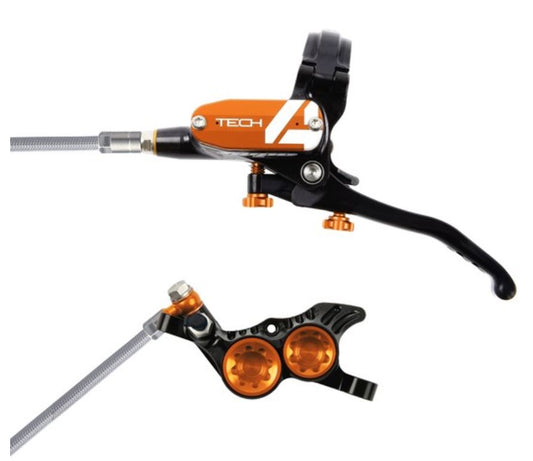 Hope Tech 4 V4 - No Rotor - Black/Orange - Braided