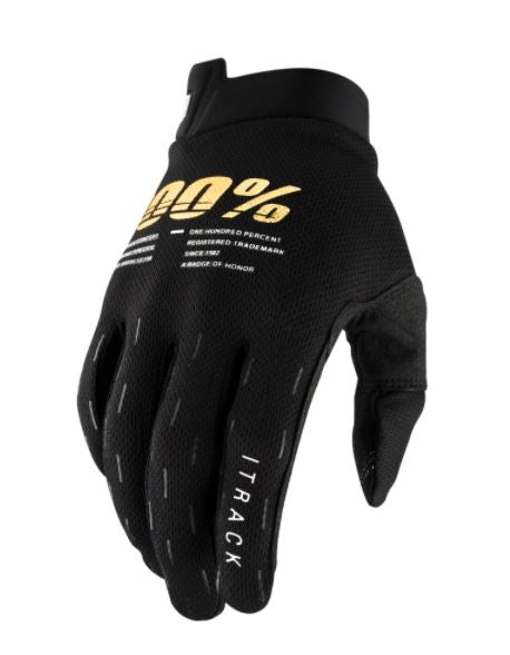 100% iTrack Gloves - Black/Gold