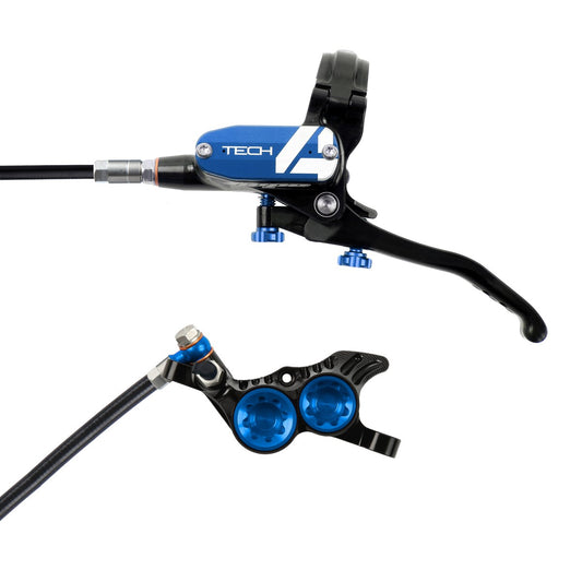 Hope Tech 4 V4 Brakes - Black/Blue - Black Hose