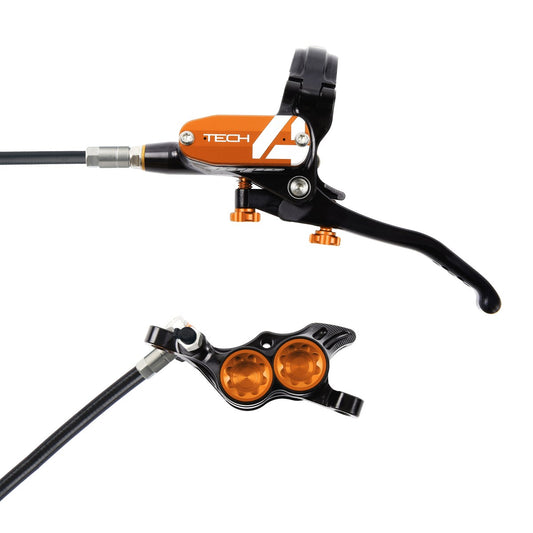 Hope Tech 4 E4 Brakes - Black/Orange - Black Hose
