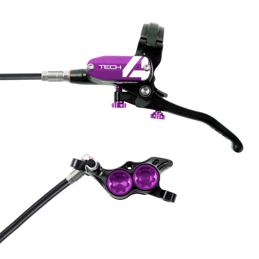 Hope Tech 4 E4 Brakes - Black/Purple - Black Hose