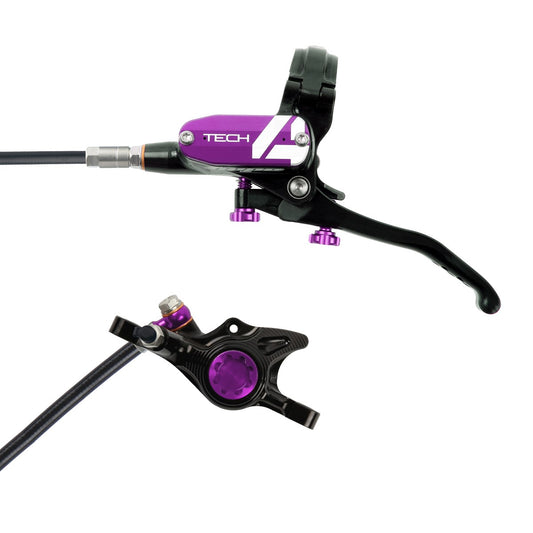 Hope Tech 4 X2 Brakes - Black/Purple - Black Hose